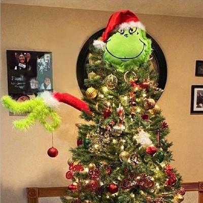 China Long Cloth Flannel Christmas Tree Decoration Greenwich Green Artificial Leg Fairy Hair Hand Christmas Thief Doll Plush Toy for sale