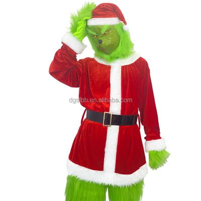 China Santa Claus Grinch Party Cosplay Costume Christmas Decorations Christmas Hat Costume Clothes for sale