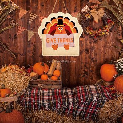 China Home Wall Hanging High Quality Polyester Fiber Home Decorations Pumpkin Turkey Home Decoration Hanging Sign Thanksgiving Decoration Wall for sale