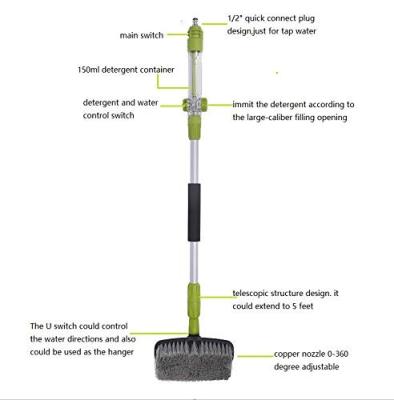 China New Car Clean Professional Style Telescopic Car Wash Brush With Soap Tank for sale