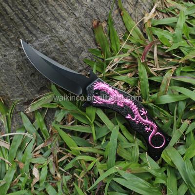 China Non-variable Fashionable Black Color Camping Knife With Unique Pattern for sale