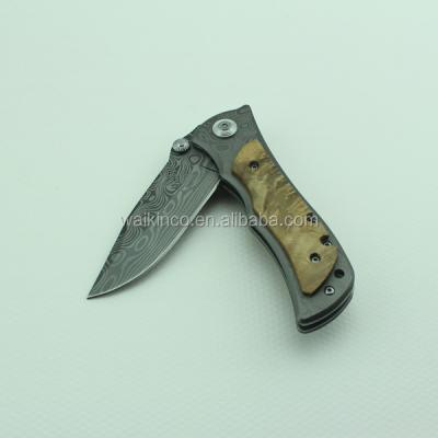 China Non-variable 3CR13 Stainless Steel Professional Outdoor Camping Hunting Folding Pocket Knife With Wood Handle for sale