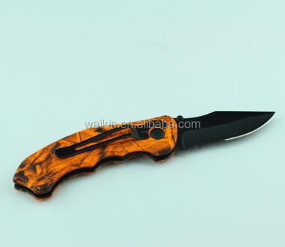 China Stainless Steel Blade Handle Folding Non-variable Black Serrated Aluminum Pocket Knife For Outdoor Camping Survival for sale