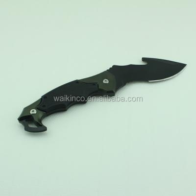 China Stainless Steel Rescue Survival Folding Non-variable Single Outdoor Rise Pocket Knife With Rubber Aluminum Handle for sale