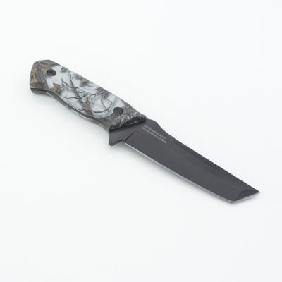 China Non-variable Fixed Blade Coated Handle Stainless Steel Outdoor Camping Hunting Knife for sale