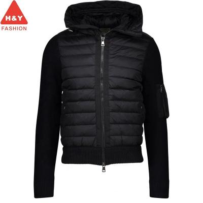 China Breathable Polyester And Nylon Down Jacket Full Length Knitted Hybrid Jacket for sale