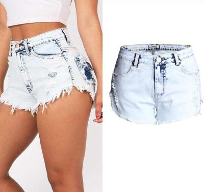 China Anti-wrinkle fashion ripped womens jeans high waist denim shorts jeans newcomers for sale