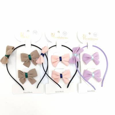 China New Style Cloth Headband Hangers Lovely Soft Dovetail Bow Cloth Cute Girls Hair Clips Headbands for sale