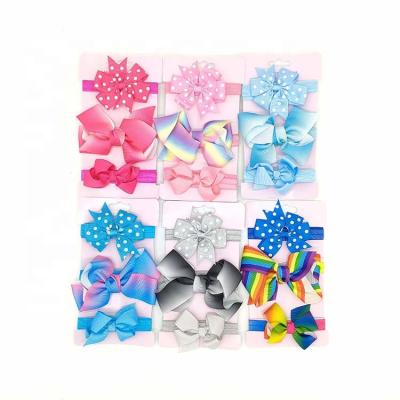 China Fahion Kids Hair Accessories Set Soft Cute Soft High Quality Baby Flower Kids Headbands Set Accessories For Girl for sale