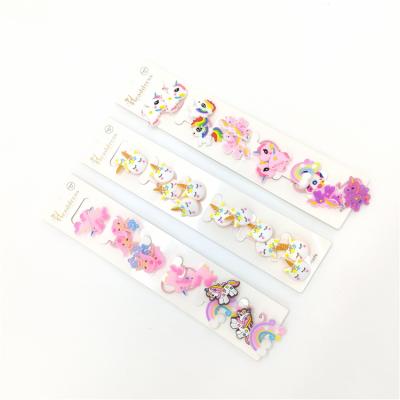 China Unicorn Star Rainbow Candy Hair Rope Kids Rubber Hair Accessories Head Small Hair Circle PJ2001 for sale