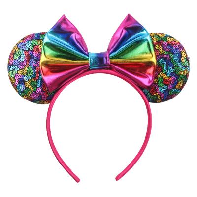 China Creative Children's Amusement Park Holiday Party Mickey Hair Accessories 2021 New Border Headband Glitter Headdress for sale