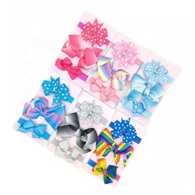 China Wholesale New Cute Factory Style Hair Band For Girls Kids Baby Flower Crown Bow Headband 3pcs Birthday Party Gift Set Headband for sale