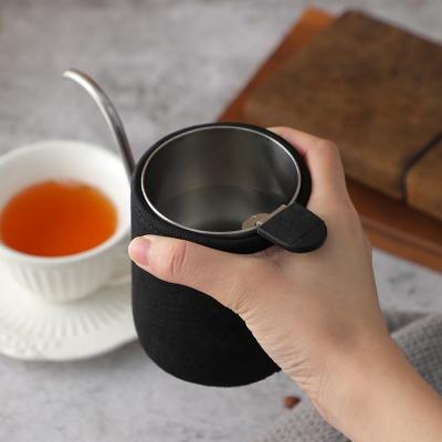 China Sustainable 350ml Stainless Steel Tea Water Gooseneck Coffee Dripping Kettle Pot for sale