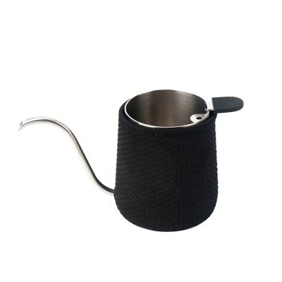 China Durable Black 350ml Travel Stainless Turkish Tea Drip Hand Pour Over Arabic Coffee Kettle Office Coffee Pot for sale