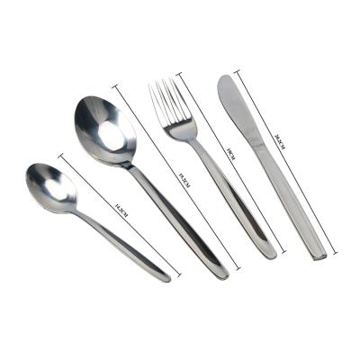 China Sustainable Modern Forks Spoons Knives 16pcs Portable Travel Stainless Steel Cutlery Set for sale