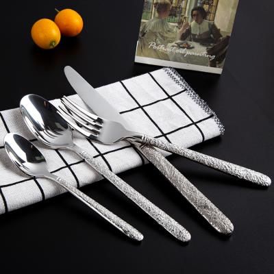 China Sustainable 4 Pcs Customized Creative Western Dinnerware Set Stainless Steel Cutlery Set for sale