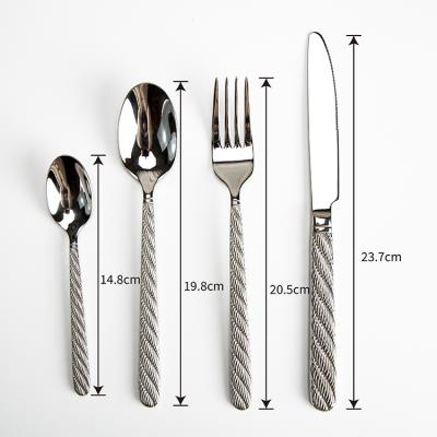 China Viable Flatware Set Silverware Delux Luxury Mirror Knife Fork Spoon Stainless Steel Cutlery Set for sale