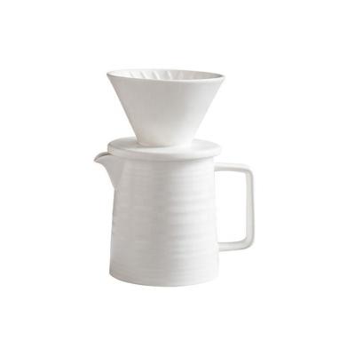 China V60 Viable Ceramic Reusable Ceramic Coffee Dripper Accessories Fit White 500ML Tea Strainer Bartender Coffee Maker Pot for sale