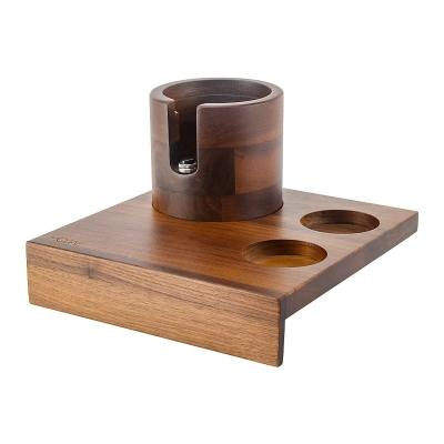 China Factory direct unique wood texture walnut wood coffee filter holder 58MM wood color viable design for sale