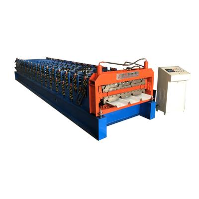 China Building Material Shops Double Deck Trapezoid Sheet Roofing Forming Machine Metal Sheet Roof Tile Making Machine for sale