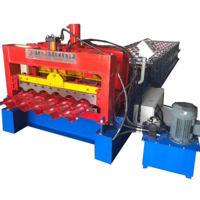 China Building Material Shops Color Roof Sheet Roll Forming Machine / Glazed Metal Cold Roll Forming Machine for sale