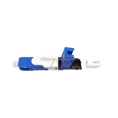 China FTTX 55mm Quick Connector SC/UPC One Click With White Loop for sale