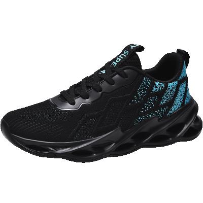 China 2021 fashion trend China factory stock big size fitness black sports running knitting sports shoes for sale