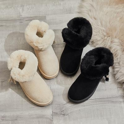 China Wholesale Fashion Trend 2021 New Design Winter Warm Outdoor Ankle Plush Anti-skid Snow Boots For Women for sale