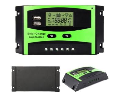 China Manual 10A 50A 60A 20A 30A PWM Solar Charger Controllers 24V 12VDC Output Bulb for sale