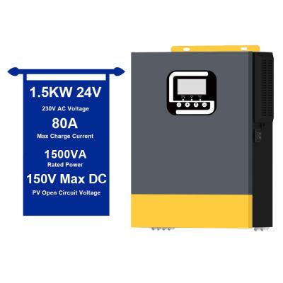 中国 オーバーロード保護 1.5KVA 1500W 太陽光インバーター 内蔵 40A MPPT 充電制御器 販売のため