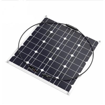 China Small Powerful 12v 50w Solar Panel Semi Flexible Monocrystalline Solar Panel for sale