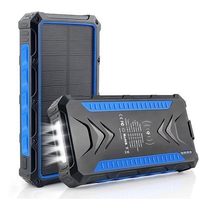 China Fast Charging Wireless Solar Power Battery Bank 30000mAh High Capacity for sale