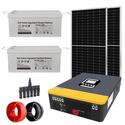 China Volledige 100-240V verstelbare spanning 3KW Off Grid zonne-systeem met MPPT controller Te koop