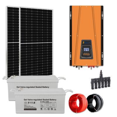 China Home 2KW Sistema de painéis solares Kit solar completo off-grid com 48VDC Bateria de montagem em terra à venda