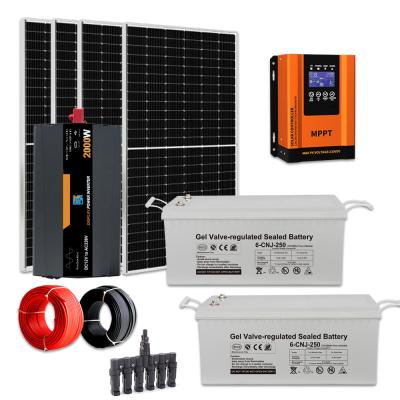 China Home Zonne-energiesysteem 2KW Zonnepaneel Kit Off Grid Met Montage Systeem Te koop