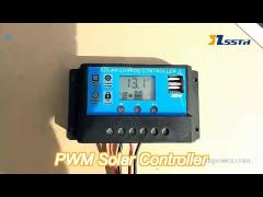 auto pwm solar panel controller 12v 24v 10a 20a 30amp with lcd display dual usb