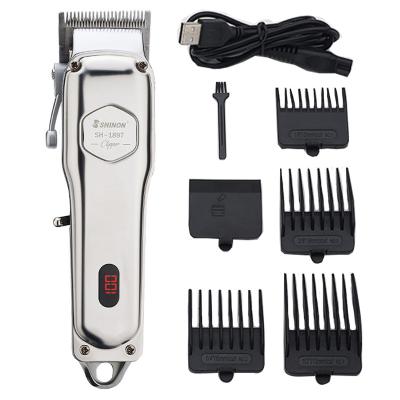 China Hotel All Metal Clipper Barbers Salon Professional Cordless Hair Cut Machine Electric Clipper Men for sale