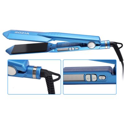 China Professional Hotel Hair Straightener Blue Ceramic Plate 470F Temperature Fast Hair Straightener for sale