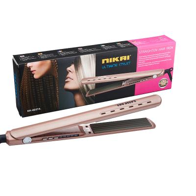 China Adjustable Heat Settings Hair Straightening Curler 2 in 1 Professional Hair Straightener Flat Iron Ceramic Hair Styling Tools for sale