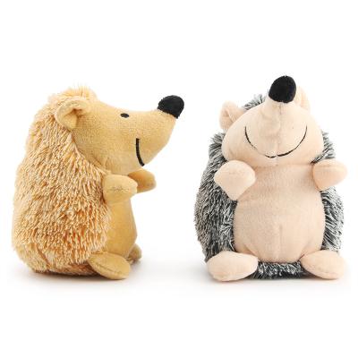 China Hot-selling 2 colors viable pet Amazon wholesale plush small hedgehog squeaky puzzle toys wholesale dog pet toys for sale