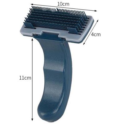 China Viable Blue And Red Color In The Hair Removal Comb Wholesale Pet Plastic Manual Hair Removal Comb Brush for sale