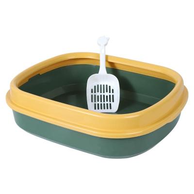 China 47*37*13cm Viable Resin Cat PP Resin Bin Semi-closed Cat Litter Box Toilet Pet Cat Litter Scoop Shovel Free for sale