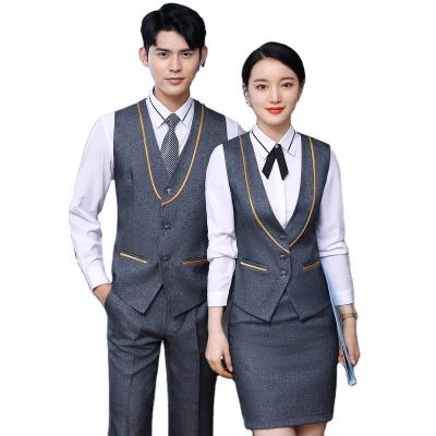 China restaurant & Bar Competitive Price Good Quality Catering Service Staff Work Clothes Front Desk Cashier Wear Stewardess Uniforms for sale