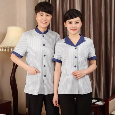 China Wholesale unisex hotel staff waiter housekeeping cleaning cleaner uniform for custom logo for sale