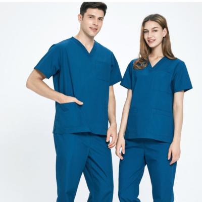 China Hospital Factory Wholesale Cotton Blend Doctors And Nurses Universal Elastic Scrubs Uniform Sets for sale