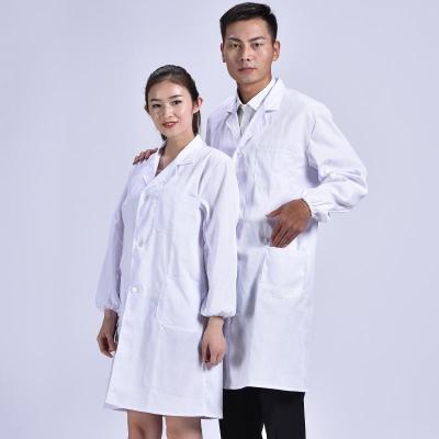 China New Women's Hospital Uniform Dental Clinic Doctor Outcoat Slim Fit Long Sleeve Stand Collar White Lab Coat for sale