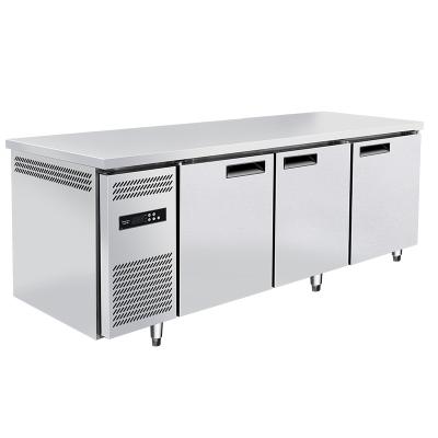 China Hot Selling Commercial Single-temperature Stainless Steel Frozen Food Table Refrigerator and Cryogenic Refrigerator Workbench for sale