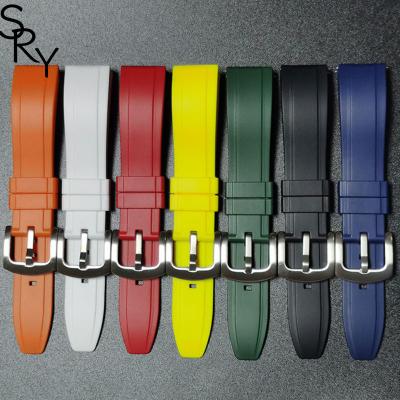 China Rubber hot sell silicon watch band 20 22 24 26mm luxury classic TPU watch band watch strap for diving diver Waterproof Silicone TPSIV for sale