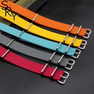 China Nylon Hotsale Nylon Watch Straps 18MM 20mm 22mm,Classic Ribbed Watch Band Fabric Watch Strap,Custom Colors And Logo for sale