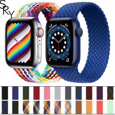 China Water Resistant New Arrival Edition Pride Color Braided Solo Loop Fabric Nylon Watch Band Strap For Apple Watch for iWatch Series SE 5 4 3 for sale